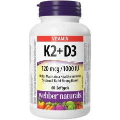 Vitamín K2 + D3 120 mcg/1000 IU