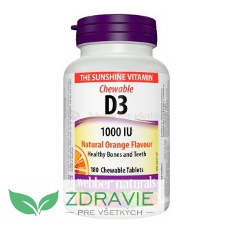 Vitamín D3 1000 IU - 180 cmúľacich tabliet