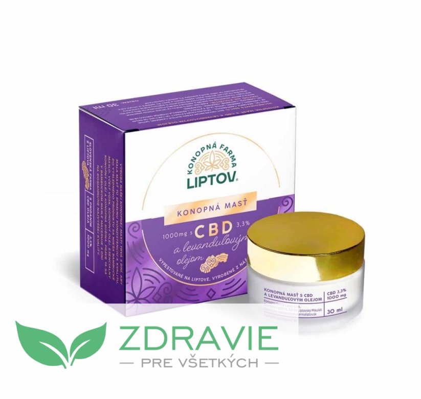 Konopná masť CBD 1000 mg levanduľa