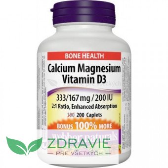 Vápnik (calcium) + Horčík (magnézium) + D3 333 mg/167 mg/200 IU