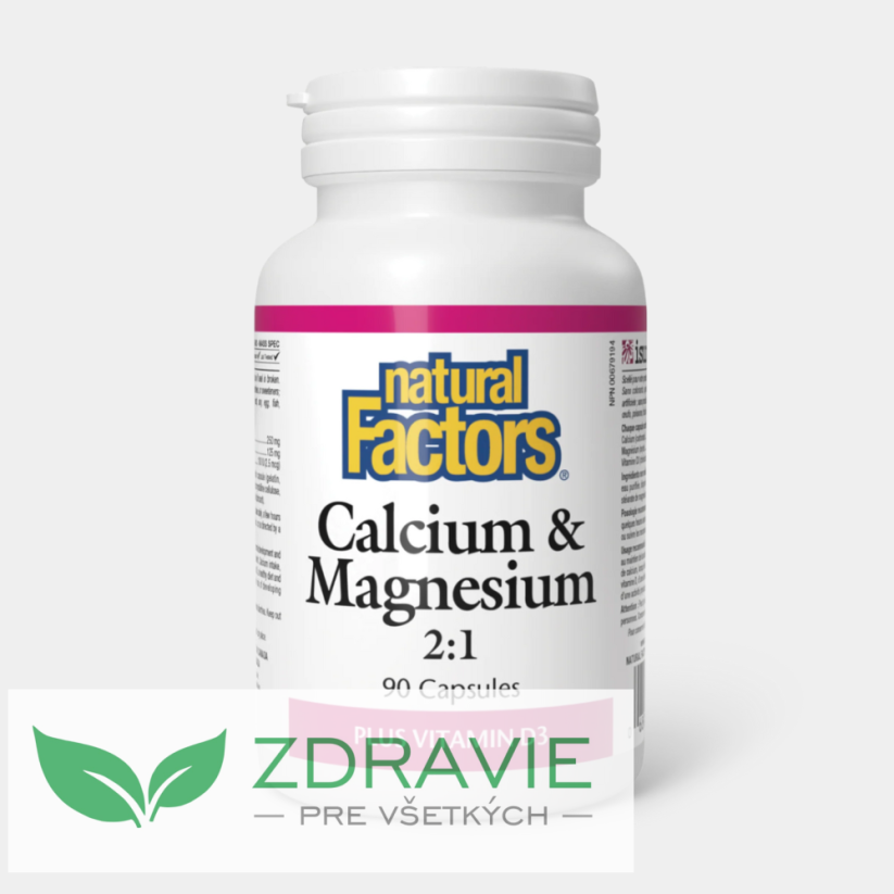 Vápnik (calcium) + Horčík (magnézium) + D3 Natural Factors