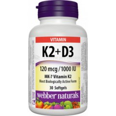 Vitamín K2 + D3 120 mcg/1000 IU