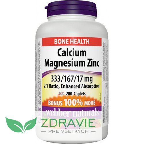 Vápnik (calcium) + Horčík (magnézium) + Zinok 333/166/16,6mg