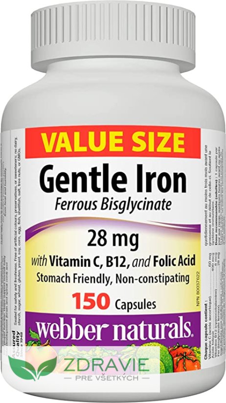 Železo Gentle Iron s vitC,B12,kyselinou listovou