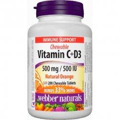 Vitamín C + D3 200 cmúľacich tabliet