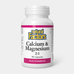 Vápnik (calcium) + Horčík (magnézium) + D3 Natural Factors